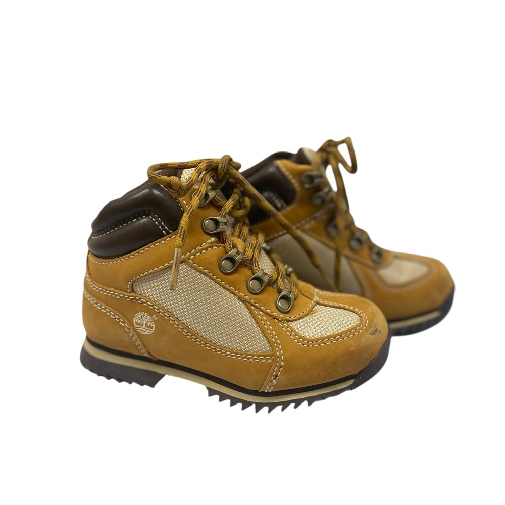 Timberland Tan Brown Kids Outdoor Hiking Boots with Rugged Soles Size 10